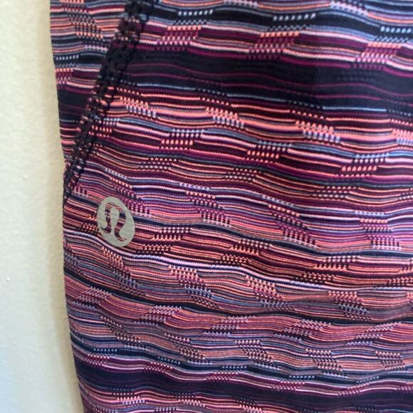 Lululemon Purple Orange Space Dyed Leggings with Pockets Size 6 - Picture 6 of 10